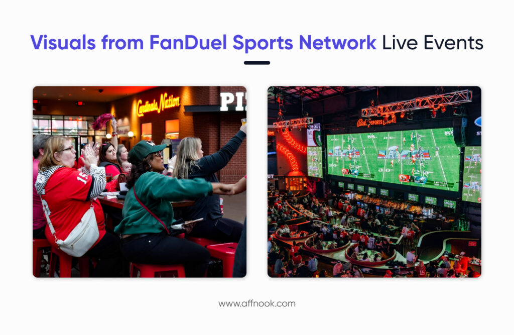 Visuals from FanDuel's March Madness Events, posted on their social media channels