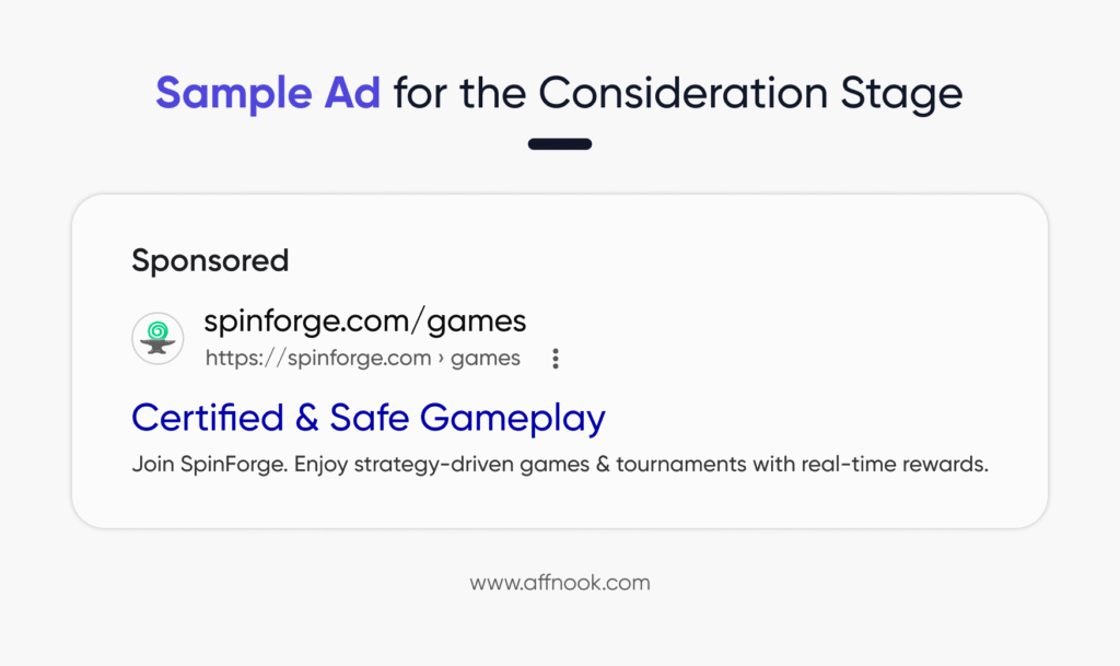 What your online gambling ads should look like at the consideration stage