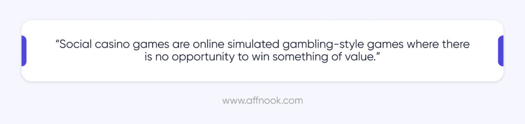 Google's definition for social casino games