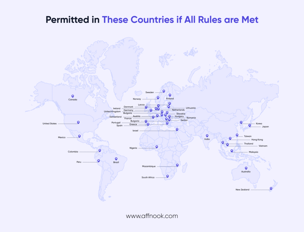 You can run ads for your social casino games in these countries if the rules mentioned above are met