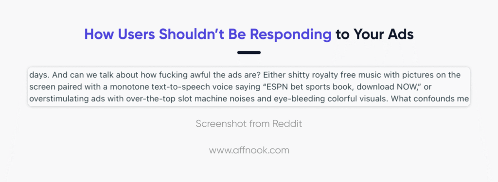 a Reddit user's perspective on current online gambling ads in the market