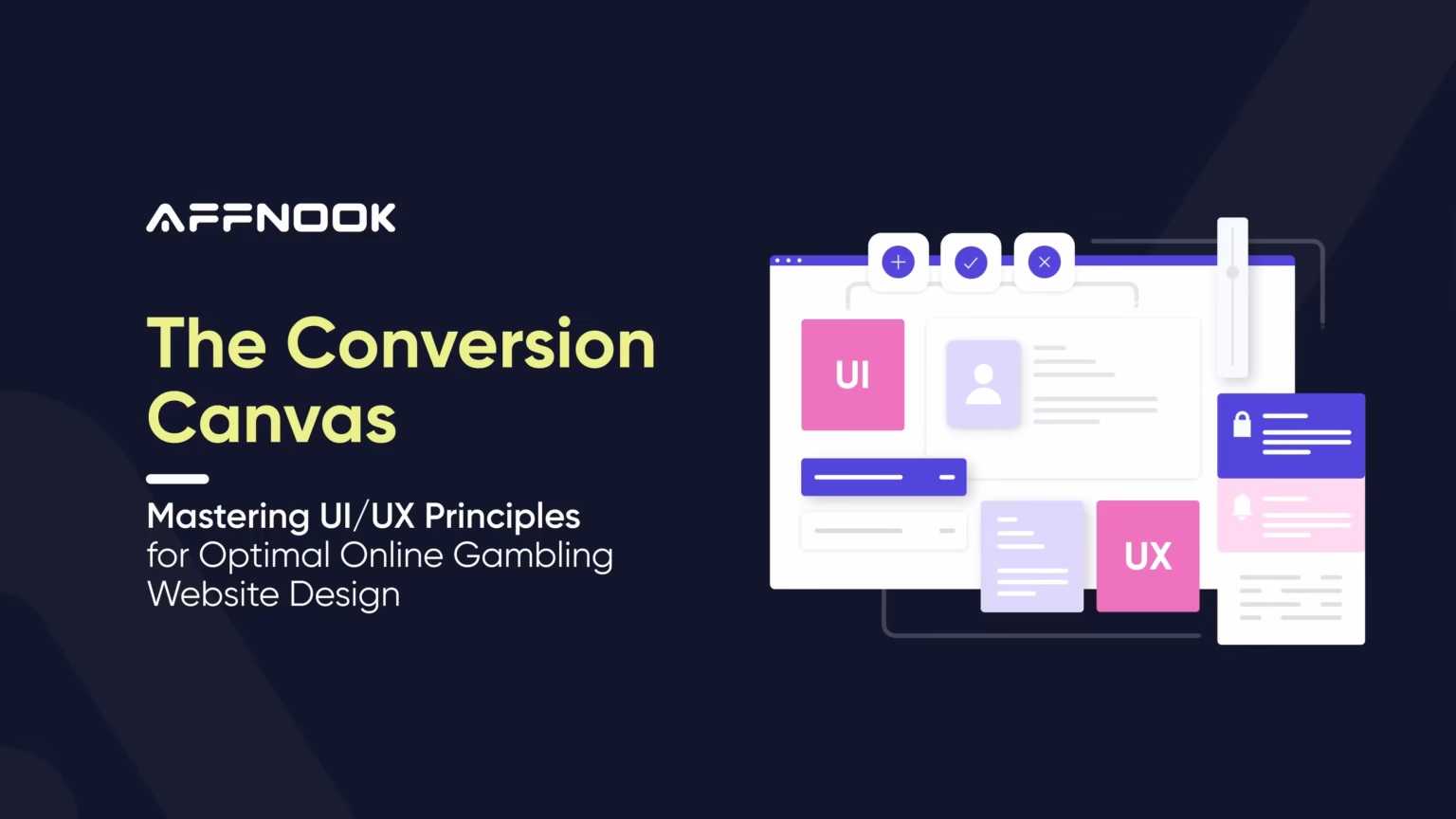 Blog banner for UI/UX principles for optimal online gambling website design.