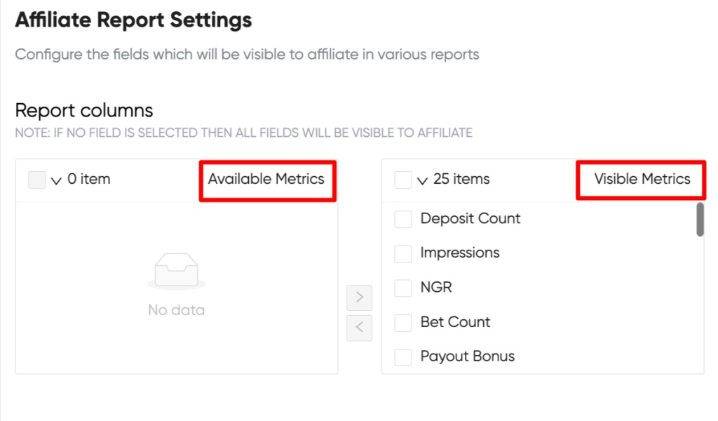 Affiliate Setup in Affnook: How to Configure Affiliate Partner Settings 12 Affiliate report setting
