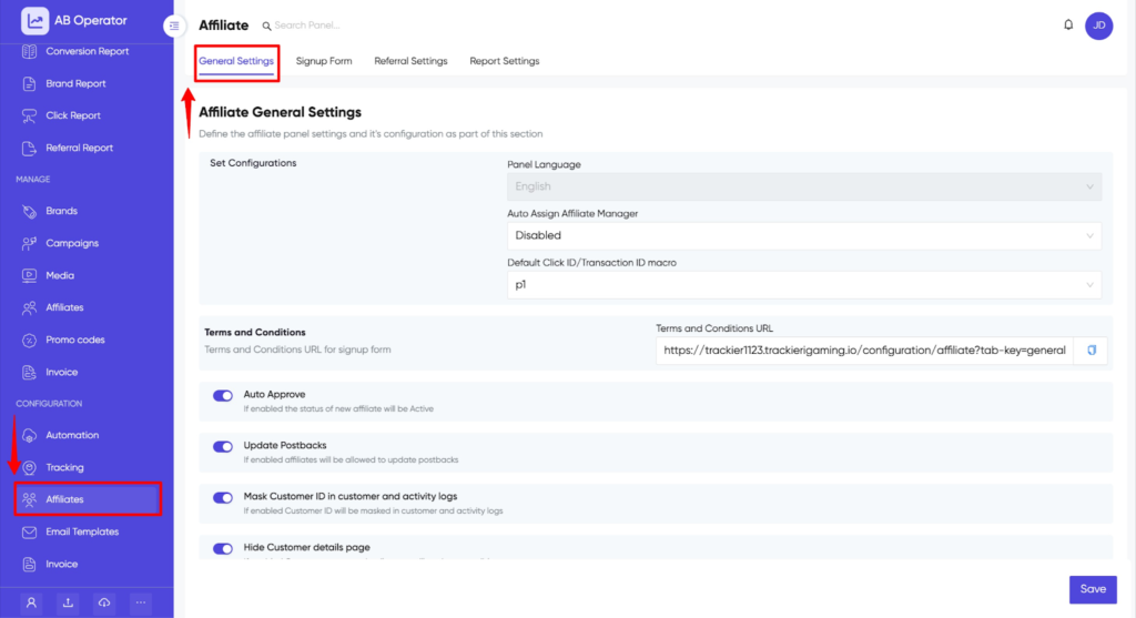 Affiliate Setup in Affnook: How to Configure Affiliate Partner Settings 8 Affilate Setup Dashboard