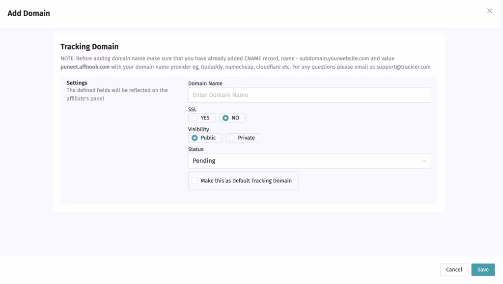 How to White Label Your Tracking Domain in Affnook and Why Your Brand Needs It 2 White Label